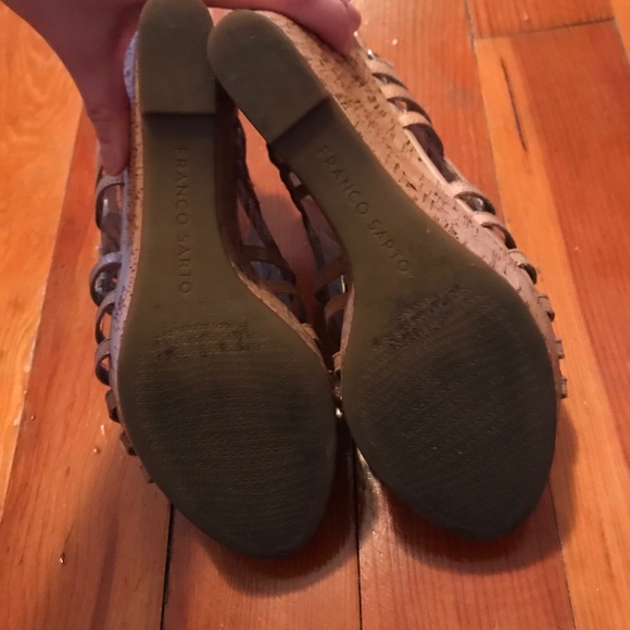 Franco Sarto Strappy Cork Wedges - Picture 4 of 7